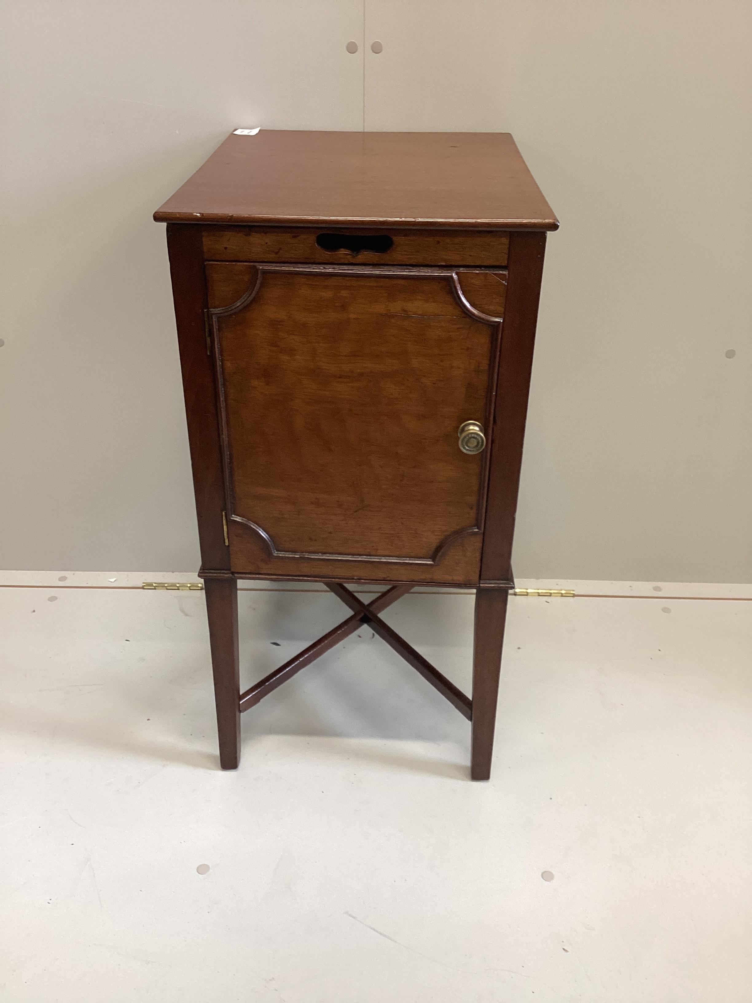 A 19th century mahogany bedside cupboard, width 39cm, depth 49cm, height 78cm